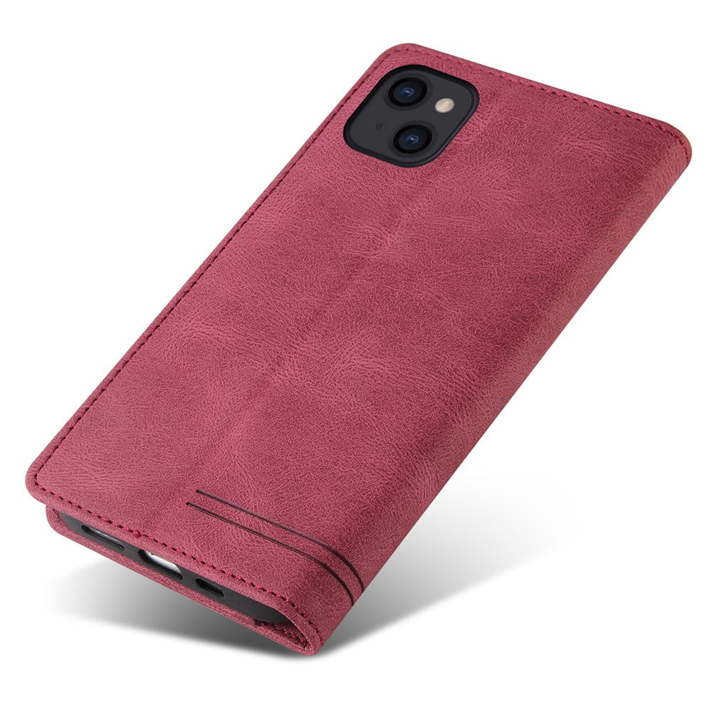 GQ.UTROBE 008 Series For iPhone 14 Plus Fall Proof RFID Blocking Skin-touch Feeling PU Leather Stand Wallet Phone Case