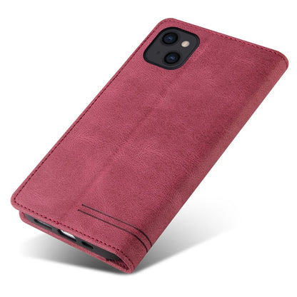 GQ.UTROBE 008 Series For iPhone 14 Plus Fall Proof RFID Blocking Skin-touch Feeling PU Leather Stand Wallet Phone Case