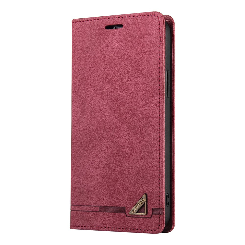 GQ.UTROBE 008 Series For iPhone 14 Plus Fall Proof RFID Blocking Skin-touch Feeling PU Leather Stand Wallet Phone Case