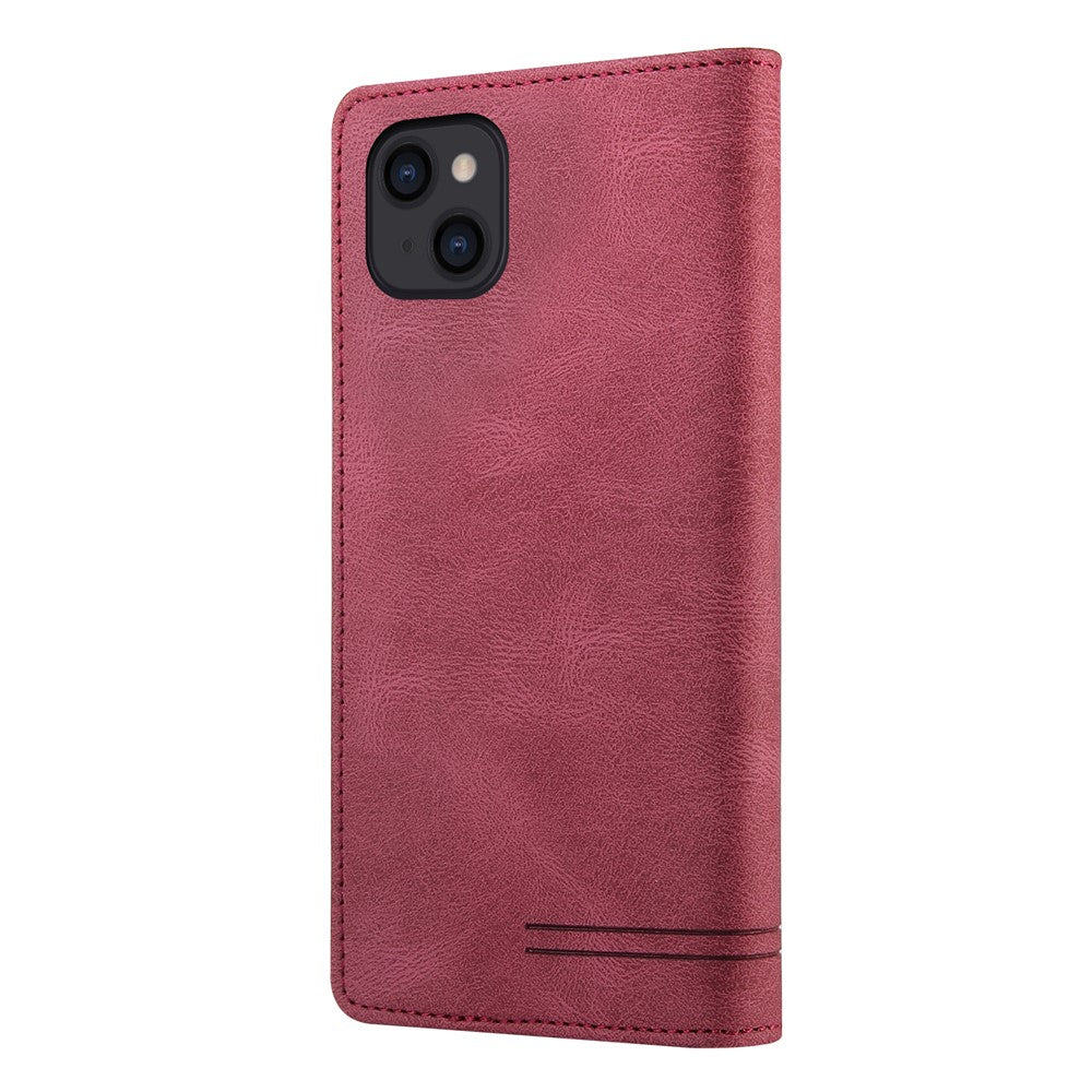 GQ.UTROBE 008 Series For iPhone 14 Plus Fall Proof RFID Blocking Skin-touch Feeling PU Leather Stand Wallet Phone Case