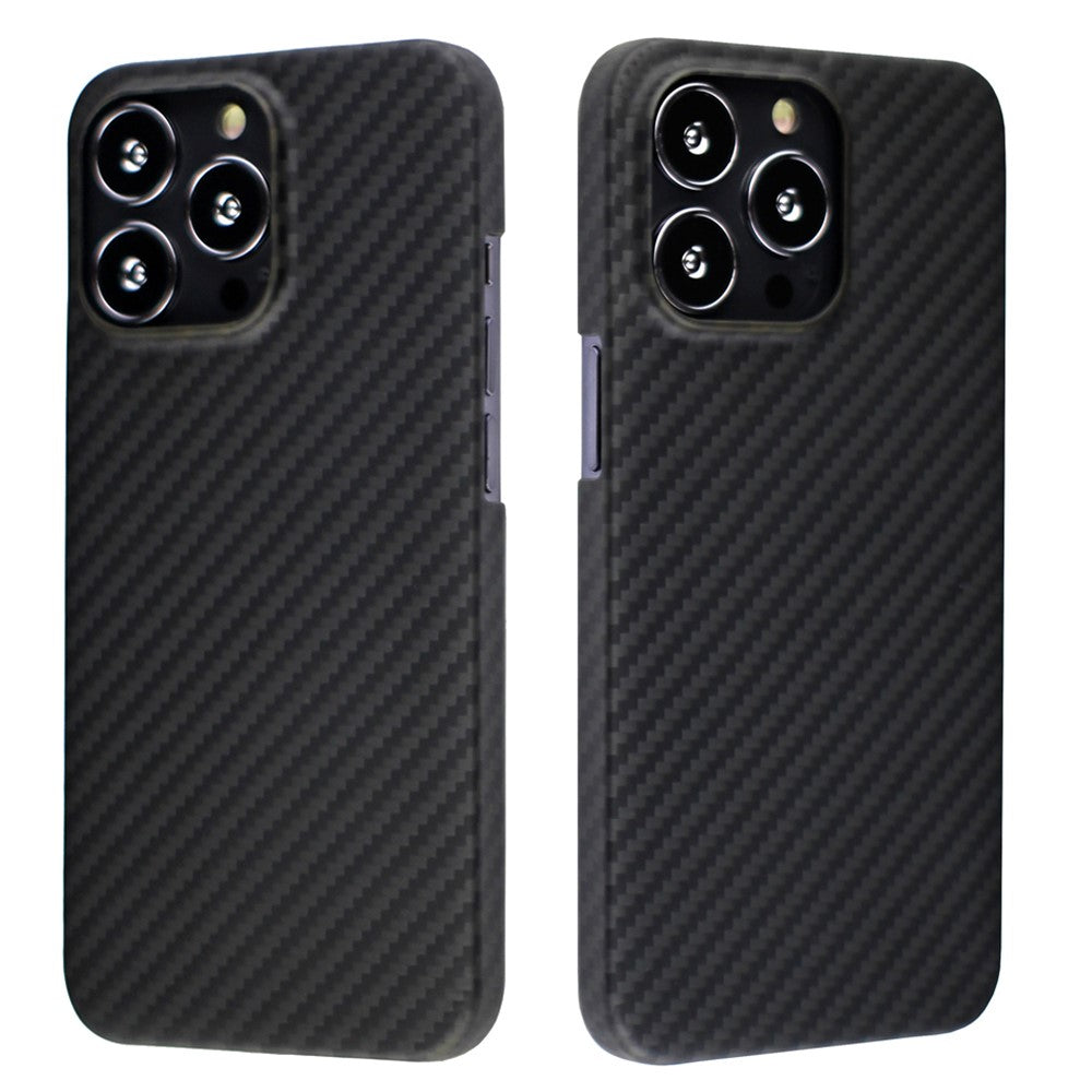 For iPhone 14 Pro Max Aramid Fiber Back Case Shockproof 1500D Coarse Texture Cover