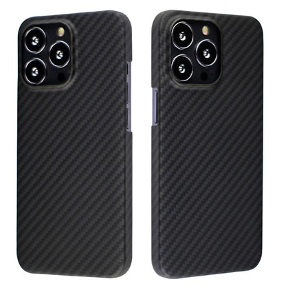 For iPhone 14 Pro Max Aramid Fiber Back Case Shockproof 1500D Coarse Texture Cover