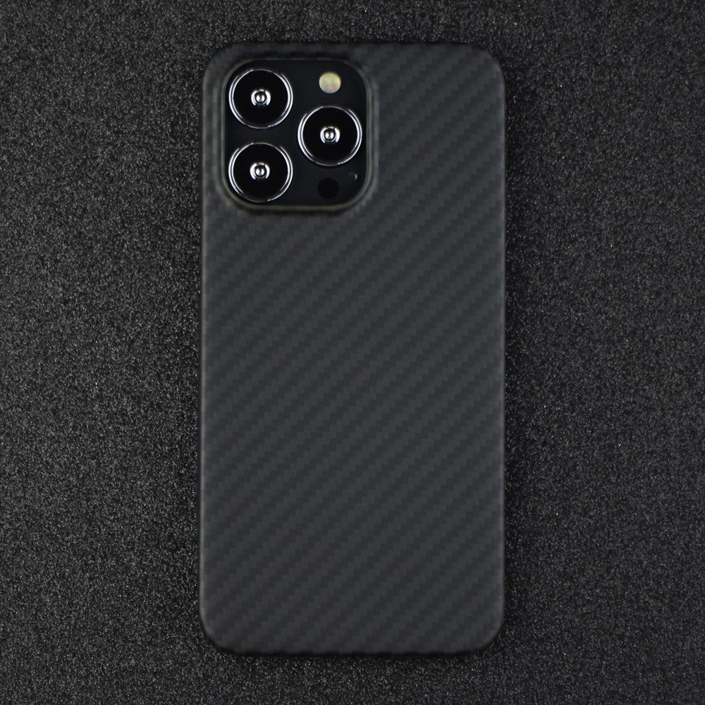 For iPhone 14 Pro Max Aramid Fiber Back Case Shockproof 1500D Coarse Texture Cover