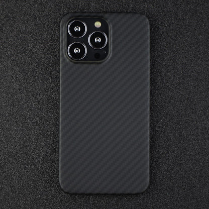 For iPhone 14 Pro Max Aramid Fiber Back Case Shockproof 1500D Coarse Texture Cover