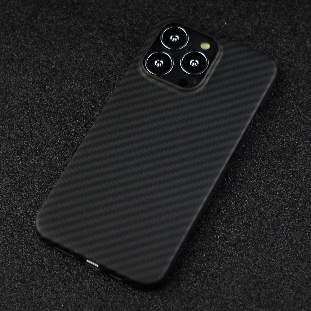 For iPhone 14 Pro Max Aramid Fiber Back Case Shockproof 1500D Coarse Texture Cover