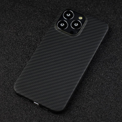 For iPhone 14 Pro Max Aramid Fiber Back Case Shockproof 1500D Coarse Texture Cover