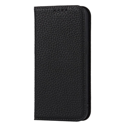 Full Protection Phone Case For iPhone 14 Pro Max, Litchi Texture Genuine Leather Cell Phone Cover Wallet Stand