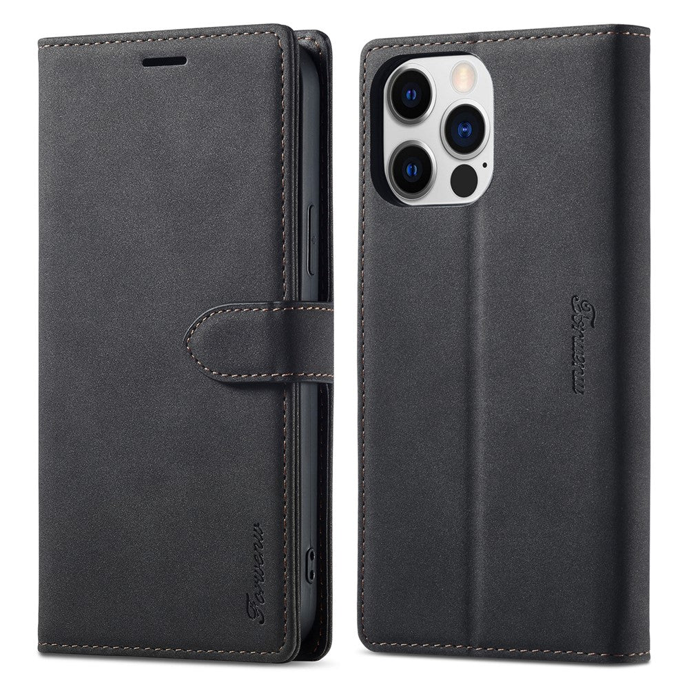 FORWENW F1 Series for iPhone 14 Pro Max PU Leather Phone Wallet Case Stand Protective Phone Cover