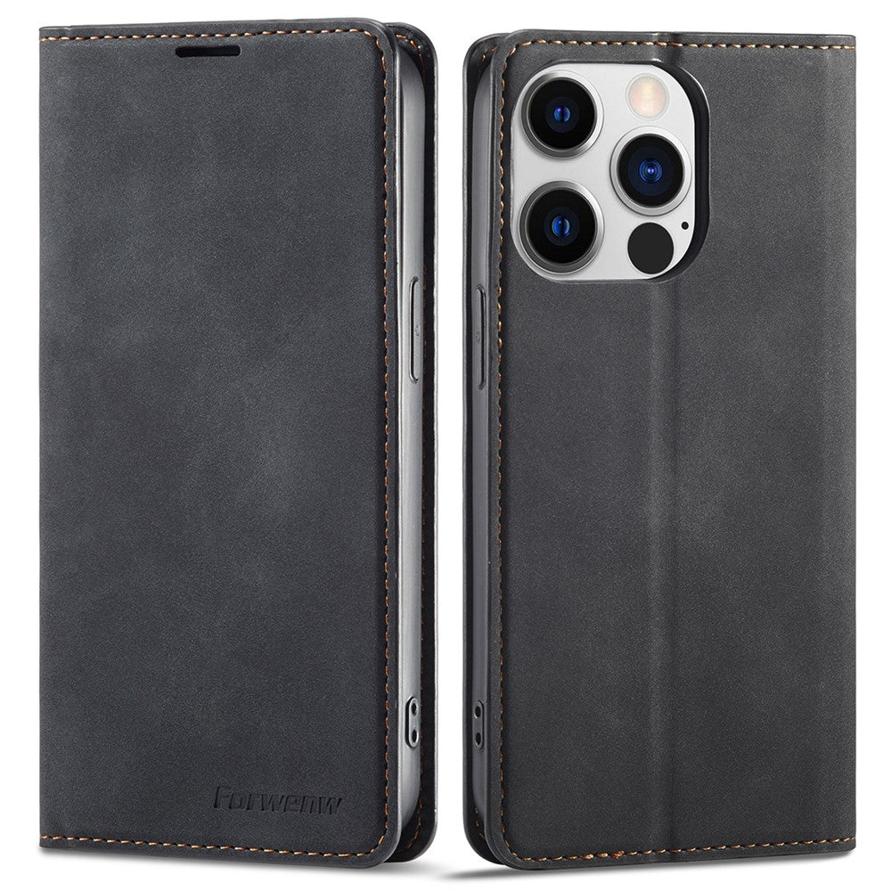 FORWENW Anti-drop Phone Case for iPhone 14 Pro Max , Skin-touch Phone Cover Stand Fantasy Series Leather Wallet Case