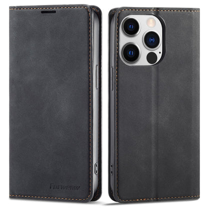 FORWENW Anti-drop Phone Case for iPhone 14 Pro Max , Skin-touch Phone Cover Stand Fantasy Series Leather Wallet Case