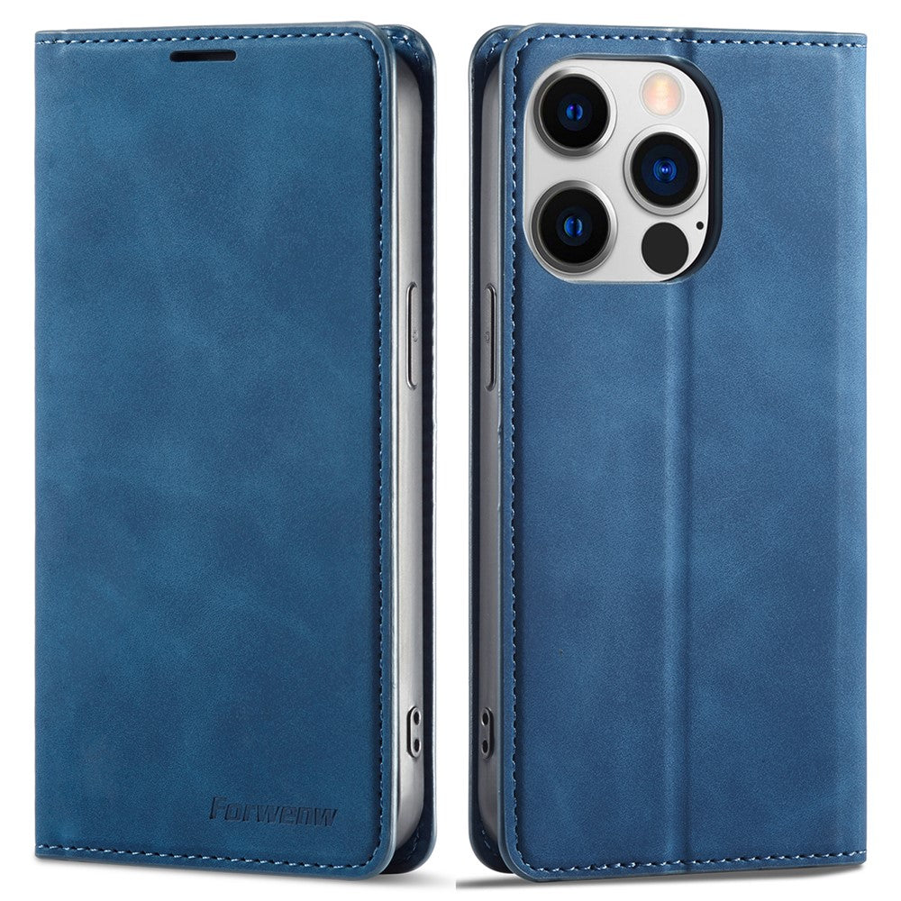 FORWENW Anti-drop Phone Case for iPhone 14 Pro Max , Skin-touch Phone Cover Stand Fantasy Series Leather Wallet Case