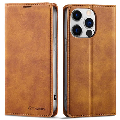 FORWENW Anti-drop Phone Case for iPhone 14 Pro Max , Skin-touch Phone Cover Stand Fantasy Series Leather Wallet Case