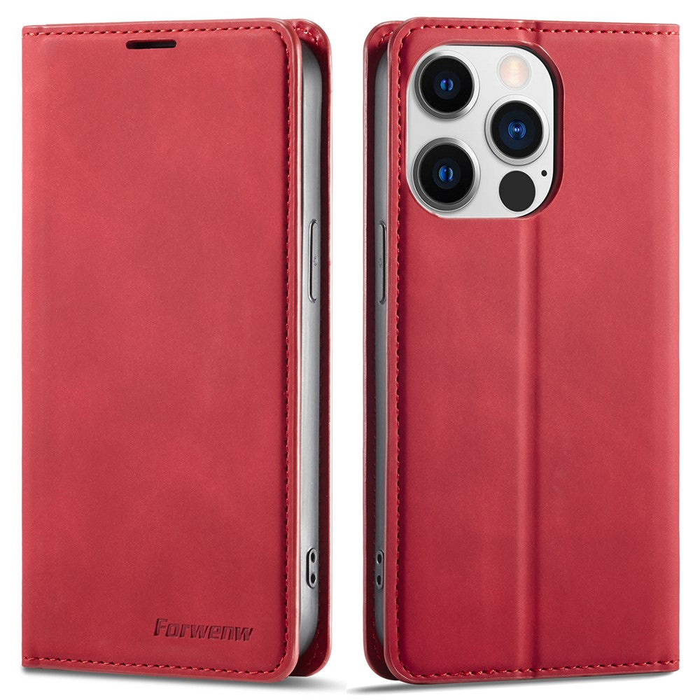 FORWENW Anti-drop Phone Case for iPhone 14 Pro Max , Skin-touch Phone Cover Stand Fantasy Series Leather Wallet Case