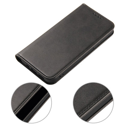 For iPhone 14 Pro Max Dustproof Phone Cover Wallet Magnetic Leather Stand Calf Texture Phone Case