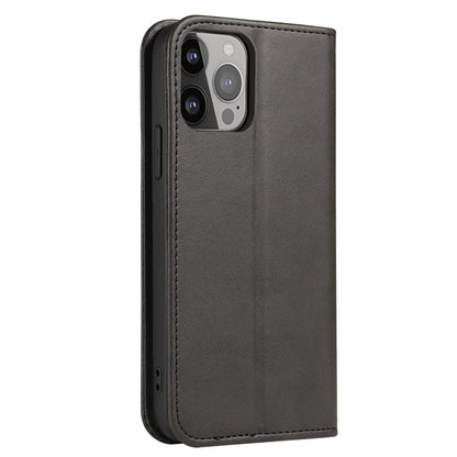 For iPhone 14 Pro Max Dustproof Phone Cover Wallet Magnetic Leather Stand Calf Texture Phone Case
