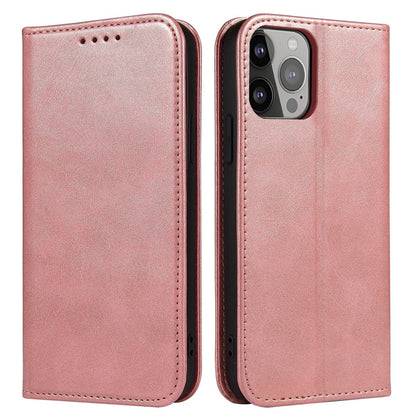 For iPhone 14 Pro Max Dustproof Phone Cover Wallet Magnetic Leather Stand Calf Texture Phone Case