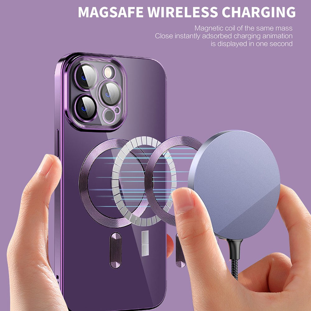 Phone Case For iPhone 14 Pro Max Compatible with MagSafe CD Texture TPU + PC Phone Cover