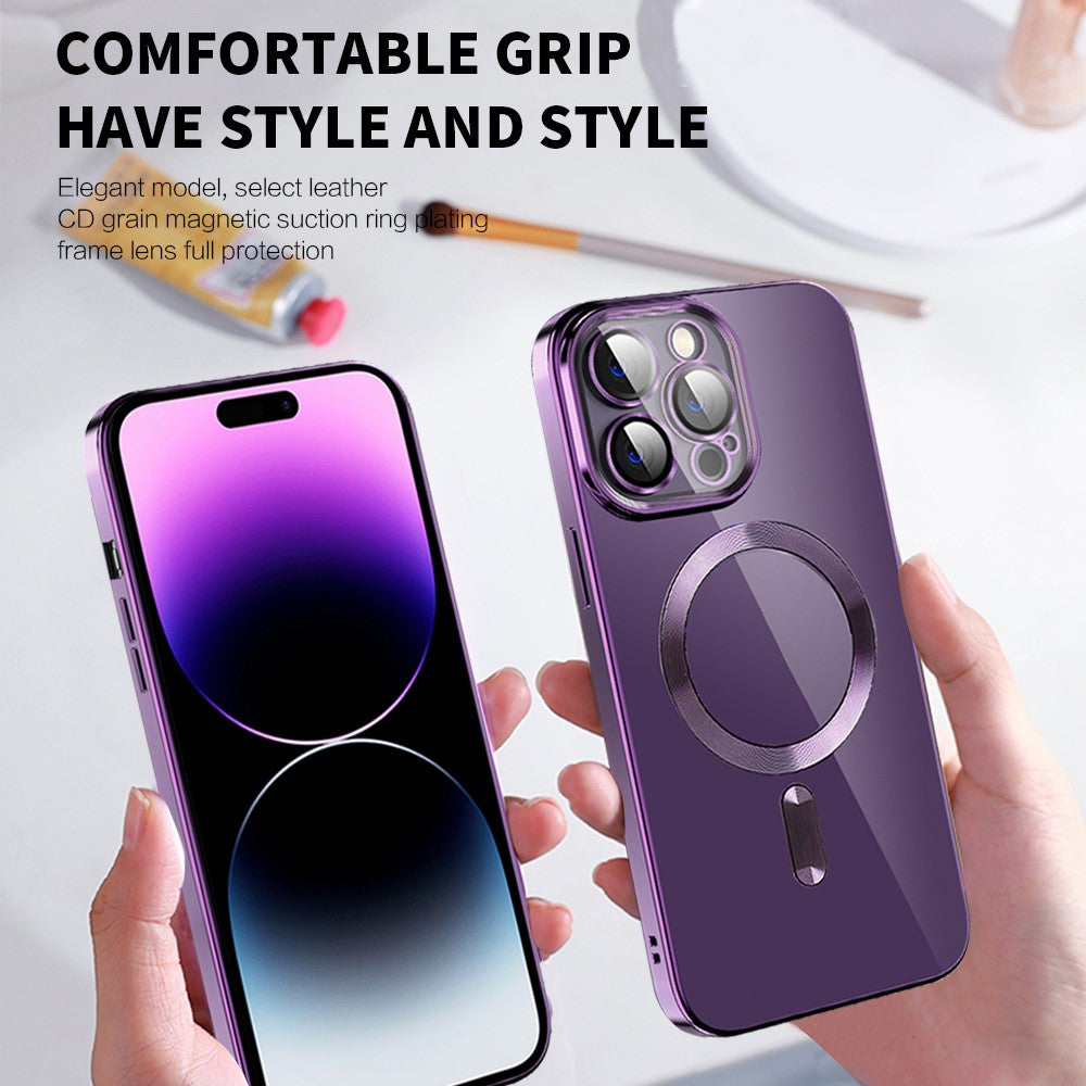Phone Case For iPhone 14 Pro Max Compatible with MagSafe CD Texture TPU + PC Phone Cover