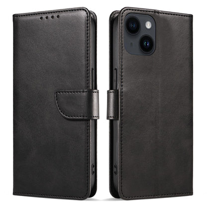 For iPhone 14 Plus Stand Leather Phone Cover Square Clasp Smartphone Case with Wallet