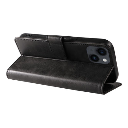 For iPhone 14 Plus Stand Leather Phone Cover Square Clasp Smartphone Case with Wallet