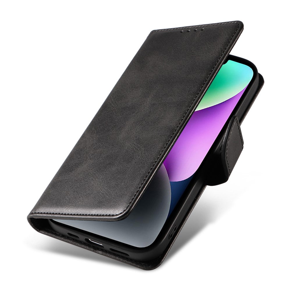 For iPhone 14 Plus Stand Leather Phone Cover Square Clasp Smartphone Case with Wallet