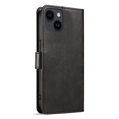 For iPhone 14 Plus Stand Leather Phone Cover Square Clasp Smartphone Case with Wallet