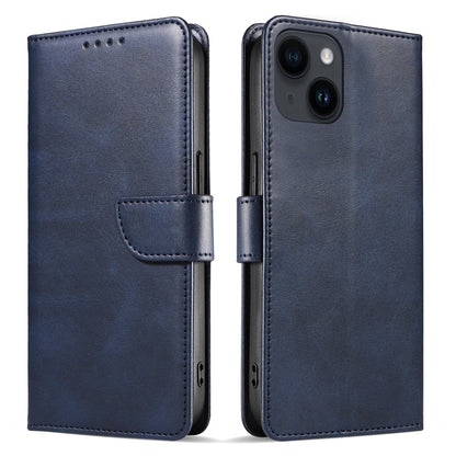 For iPhone 14 Plus Stand Leather Phone Cover Square Clasp Smartphone Case with Wallet
