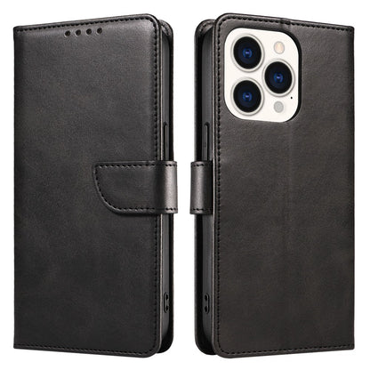 Cell Phone Cover For iPhone 14 Pro Max , Square Clasp Anti-shock Flip Leather Wallet Case with Stand