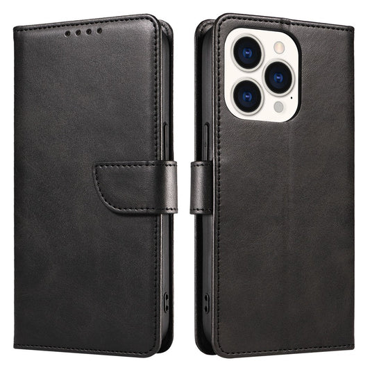 Cell Phone Cover For iPhone 14 Pro Max , Square Clasp Anti-shock Flip Leather Wallet Case with Stand