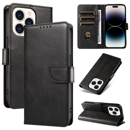 Cell Phone Cover For iPhone 14 Pro Max , Square Clasp Anti-shock Flip Leather Wallet Case with Stand