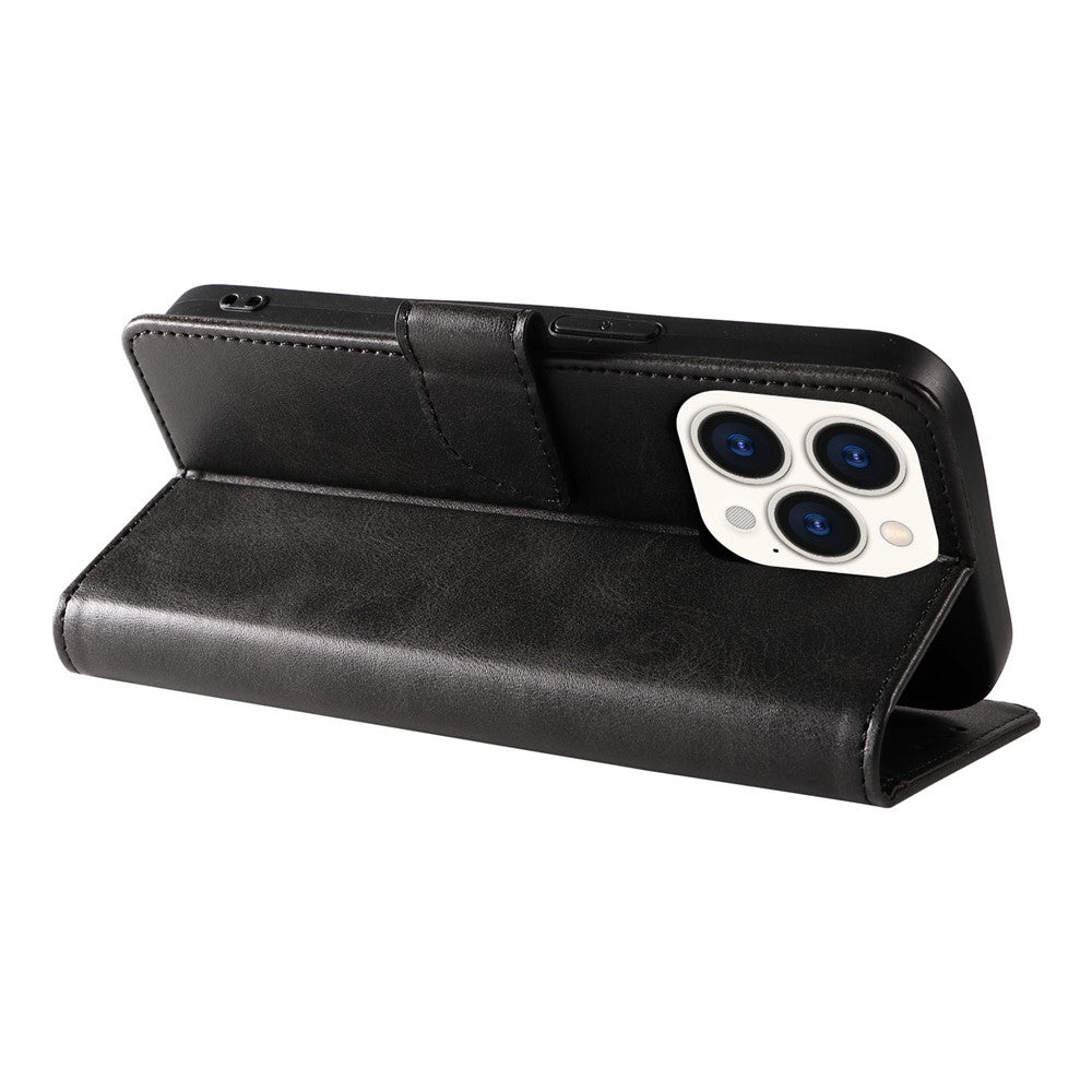 Cell Phone Cover For iPhone 14 Pro Max , Square Clasp Anti-shock Flip Leather Wallet Case with Stand