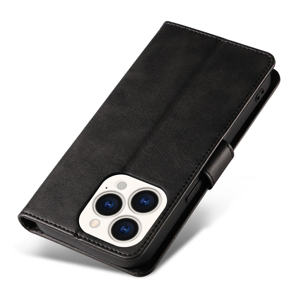 Cell Phone Cover For iPhone 14 Pro Max , Square Clasp Anti-shock Flip Leather Wallet Case with Stand