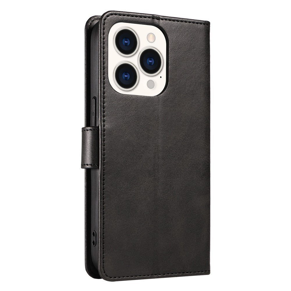 Cell Phone Cover For iPhone 14 Pro Max , Square Clasp Anti-shock Flip Leather Wallet Case with Stand