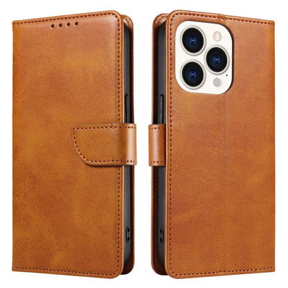 Cell Phone Cover For iPhone 14 Pro Max , Square Clasp Anti-shock Flip Leather Wallet Case with Stand