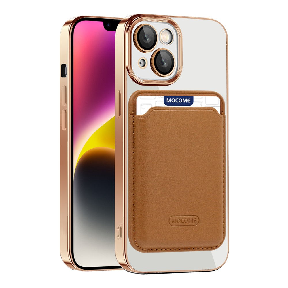 For iPhone 14 Anti-Drop Magnetic Back Cover TPU + PC Phone Case with Card Bag