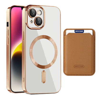 For iPhone 14 Anti-Drop Magnetic Back Cover TPU + PC Phone Case with Card Bag