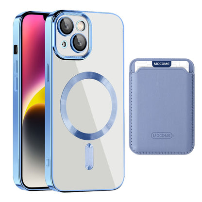For iPhone 14 Anti-Drop Magnetic Back Cover TPU + PC Phone Case with Card Bag