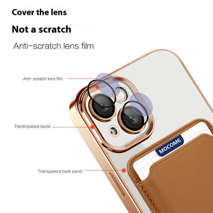 For iPhone 14 Plus TPU + PC Mobile Case Anti-scratch Magnetic Cover with Card Bag