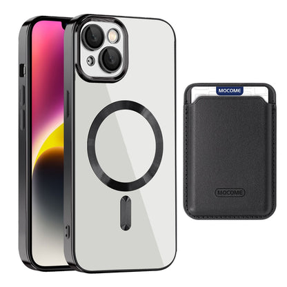 For iPhone 14 Plus TPU + PC Mobile Case Anti-scratch Magnetic Cover with Card Bag