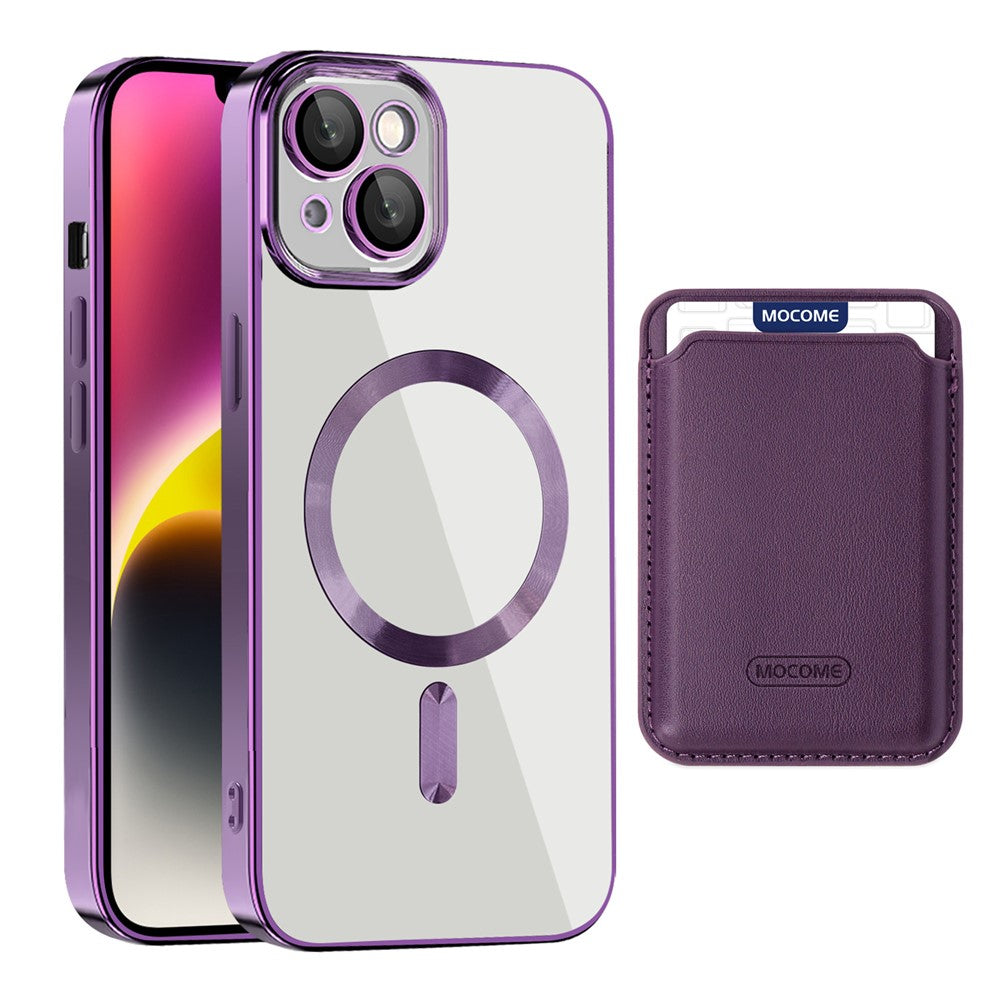 For iPhone 14 Plus TPU + PC Mobile Case Anti-scratch Magnetic Cover with Card Bag