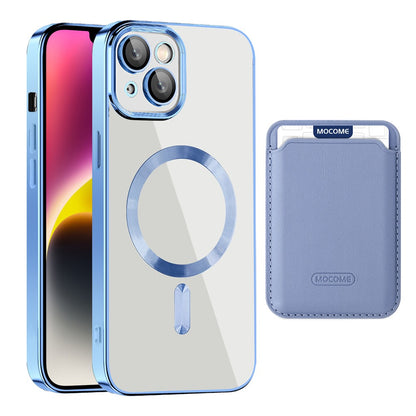For iPhone 14 Plus TPU + PC Mobile Case Anti-scratch Magnetic Cover with Card Bag