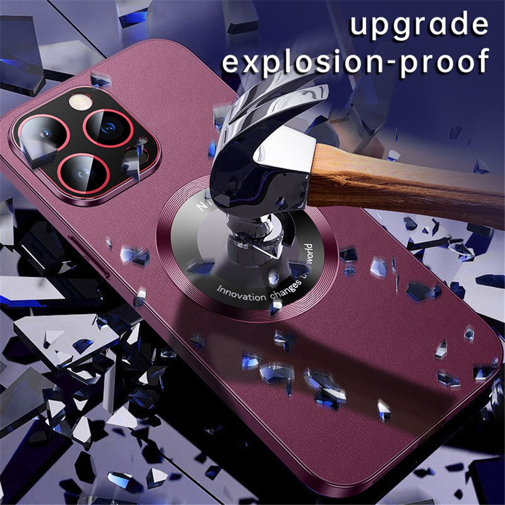 RH05 Shockproof Cover for iPhone 14 Pro Max Magnetic Case Soft TPU PC PU Leather Coated Phone Shell