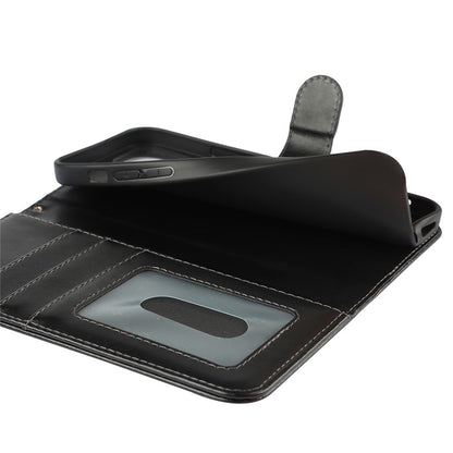 For iPhone 14 Pro Max Leather Phone Cover R61 Texture Felled Seam Phone Case with Wallet Stand