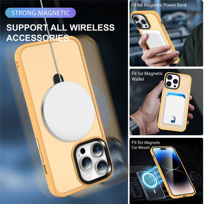 For iPhone 14 Pro Max Magnetic Ring Kickstand Phone Cover PC+TPU Phone Cover Compatible with MagSafe