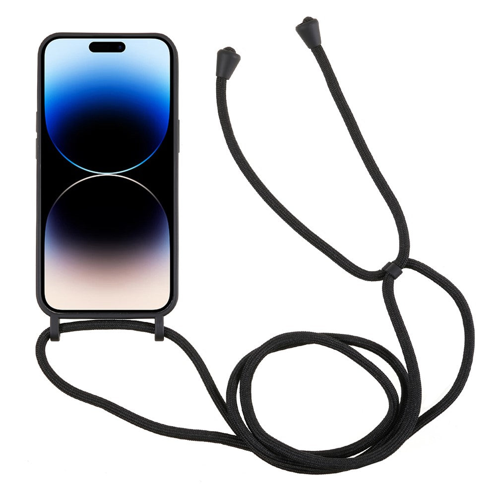 Shockproof Case for iPhone 14 Pro Max Liquid Silicone Cover Anti-Drop Phone Case with Card Slot, Strap