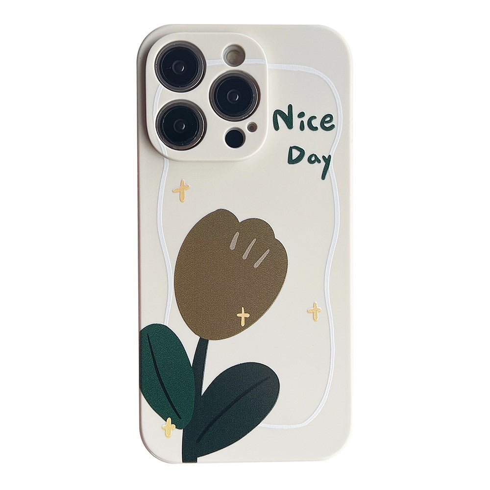 For iPhone 14 Pro Max Stylish Pattern Precise Cutout Phone Case Soft TPU Anti-scratch Cover