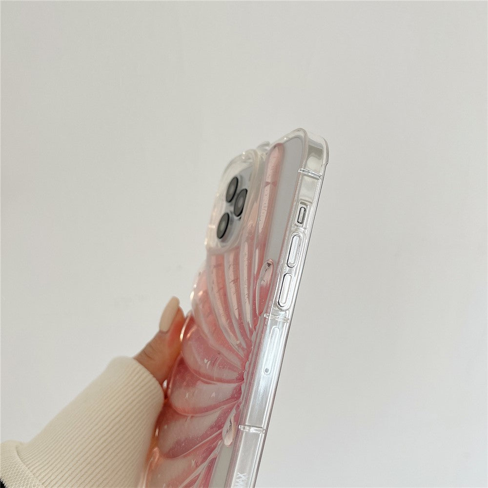 For iPhone 14 Pro Max Sparkly Star Epoxy Phone Case Soft TPU Cute 3D Sea Shell Anti-Slip Cover