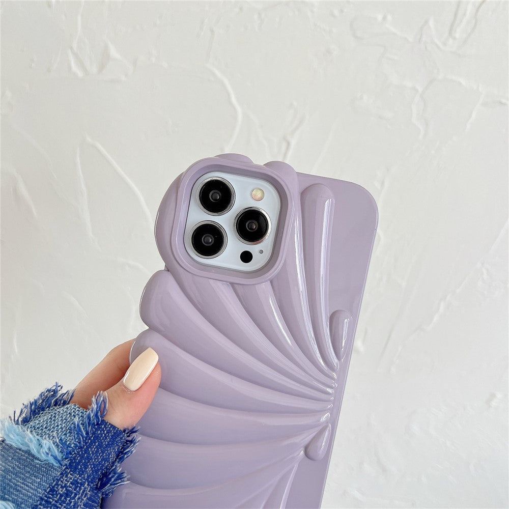 For iPhone 14 Pro Max Seashell Shape Phone Case Glossy Surface Soft TPU Phone Protective Cover