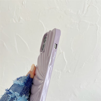For iPhone 14 Pro Max Seashell Shape Phone Case Glossy Surface Soft TPU Phone Protective Cover