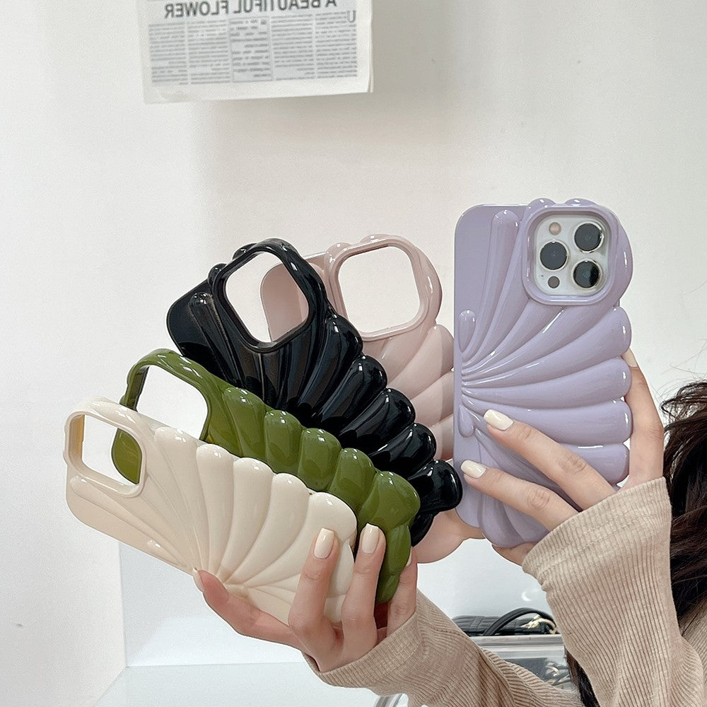 For iPhone 14 Pro Max Seashell Shape Phone Case Glossy Surface Soft TPU Phone Protective Cover